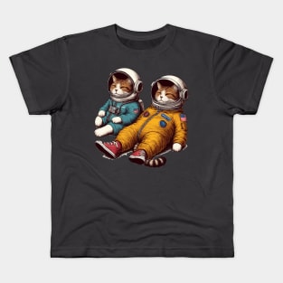 bored astronaut cat Kids T-Shirt